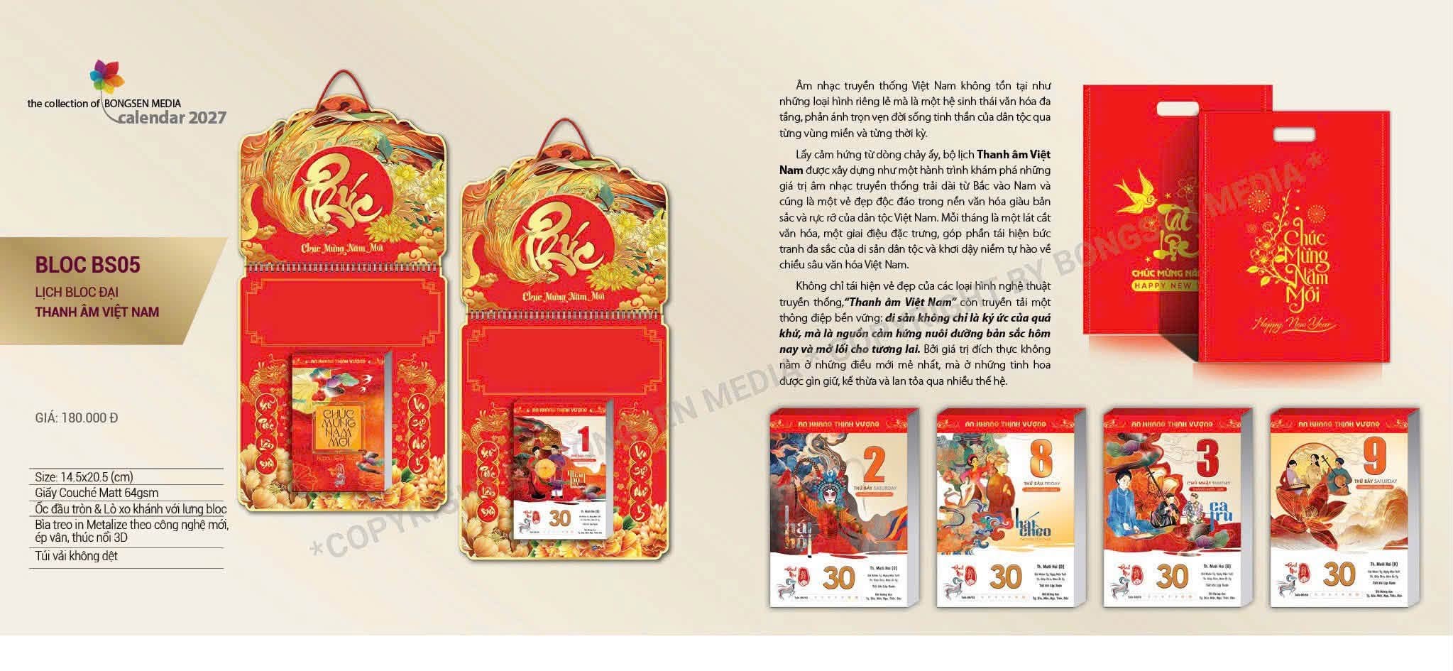 LỊCH BLOC BONGSEN 2027 - KHAI NIÊN ĐÓN LỘC