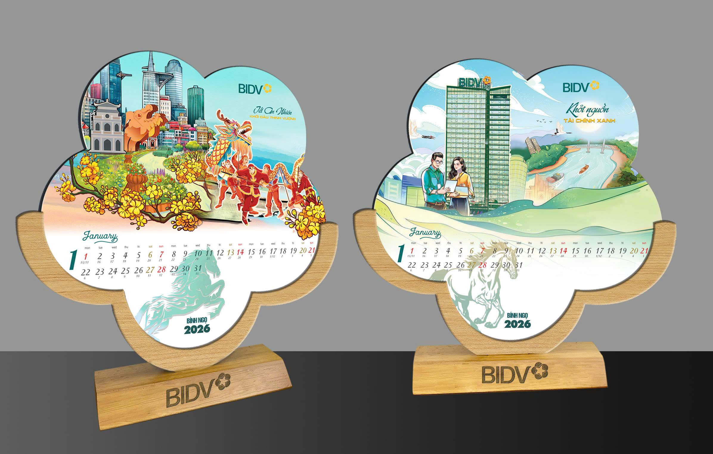Thiết kế lịch b&agrave;n theo y&ecirc;u cầu - BIDV
